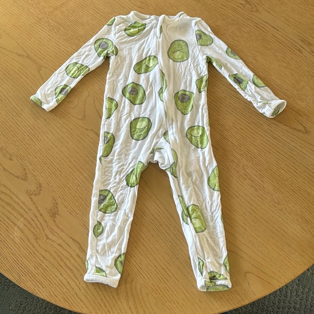 Angel Dear Avocado Zip Romper (12-18)